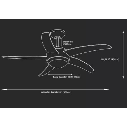 Stropní ventilátor 2xE27/20W/230V + dálkové ovládání