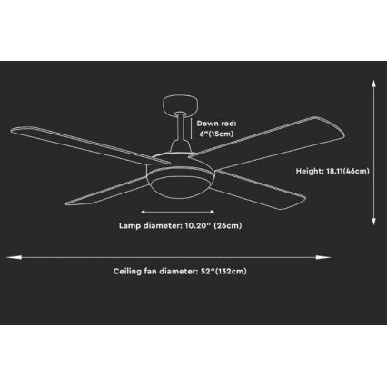 Stropní ventilátor 2xE27/20W/230V + DO