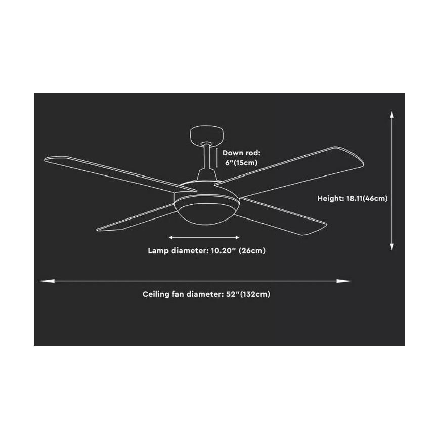 Stropní ventilátor 2xE27/20W/230V + DO
