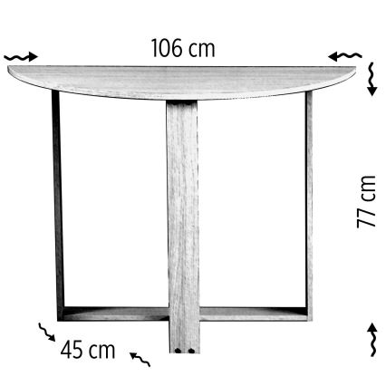 Stůl MIDDLE 77x106 cm bílá