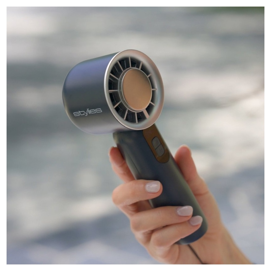 Stylies - Nabíjecí ruční ventilátor LACERTI 8W/5V 3000 mAh modrá