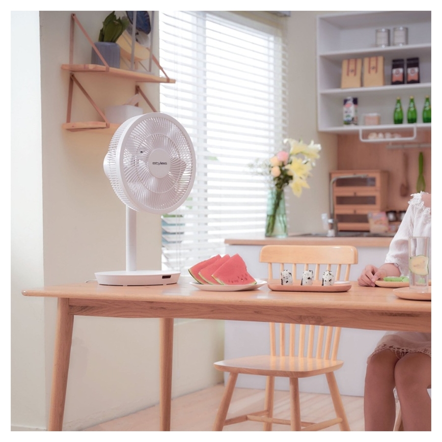 Stylies - Stojanový ventilátor 2v1 ANTILA 25W/230V 88 cm bílá + dálkové ovládání