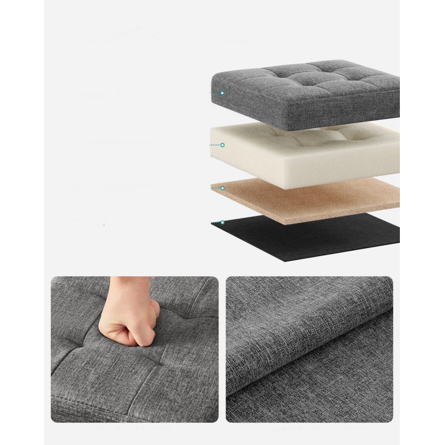 Taburet SULTAN 30x30 cm šedá