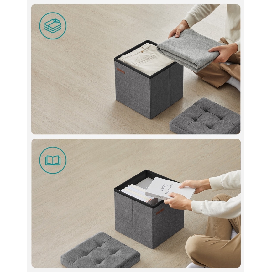 Taburet SULTAN 30x30 cm šedá