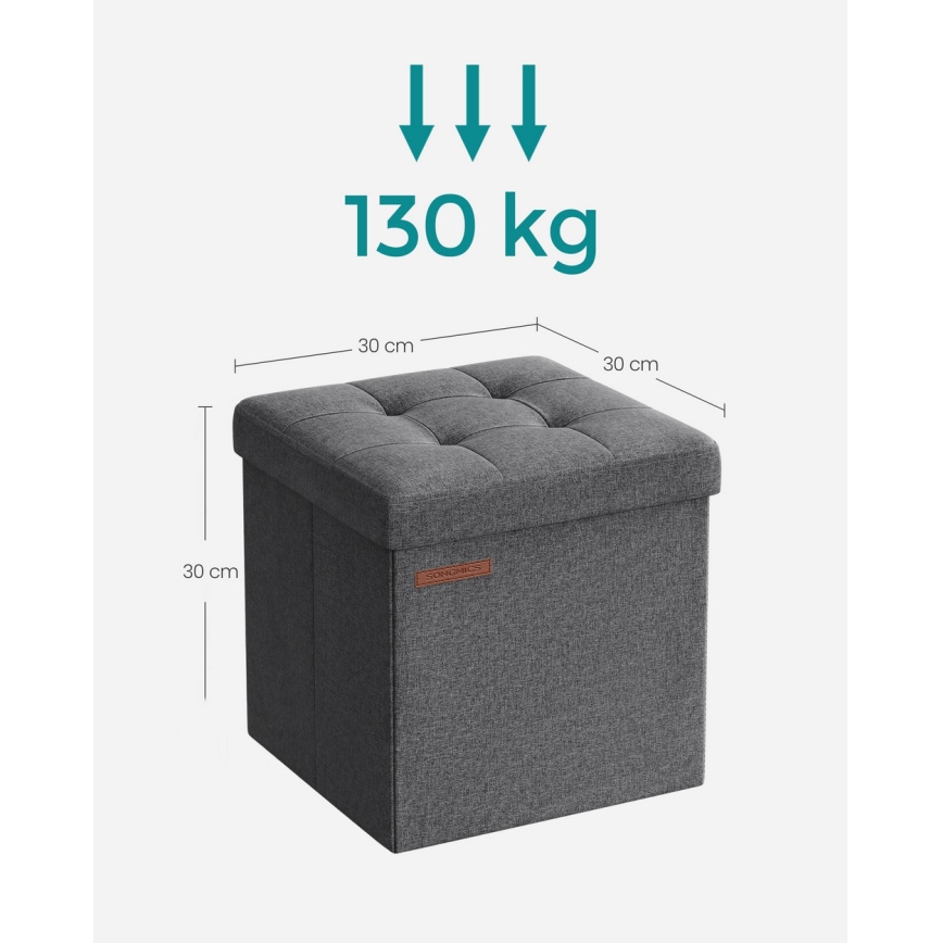 Taburet SULTAN 30x30 cm šedá