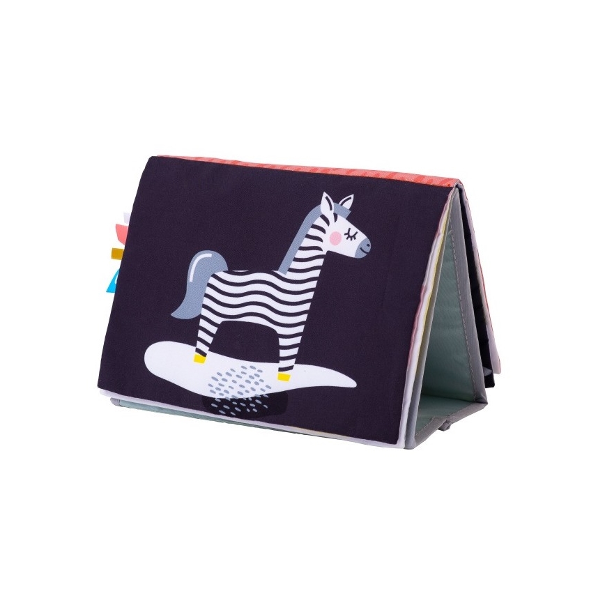 Taf Toys - Dětská textilní knížka se zrcátkem savana