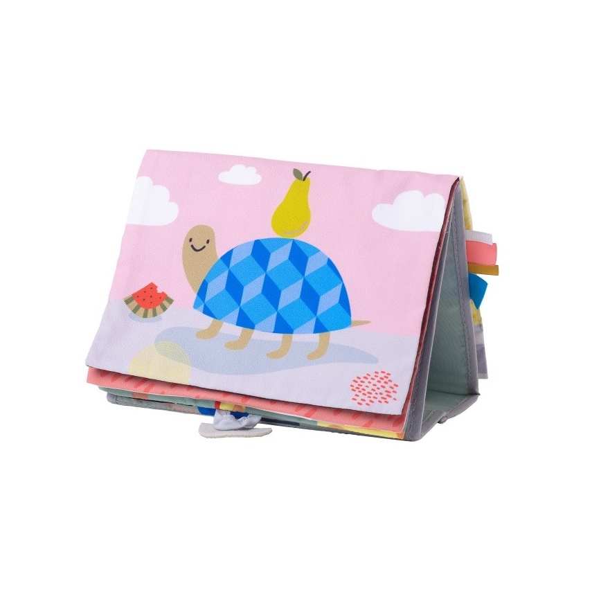 Taf Toys - Dětská textilní knížka se zrcátkem savana