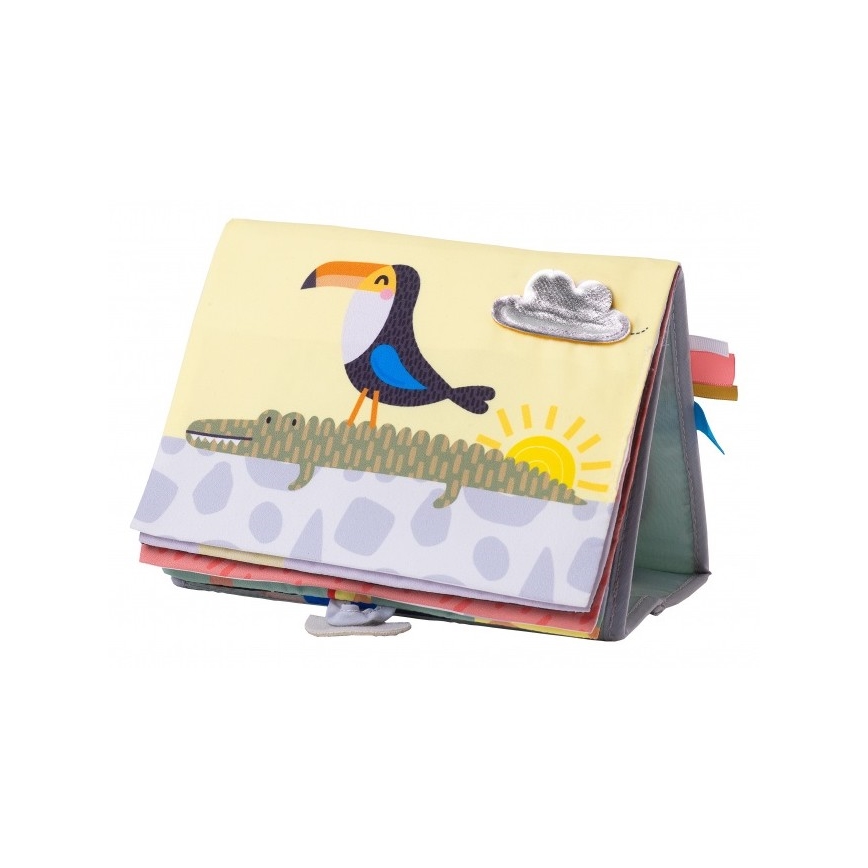Taf Toys - Dětská textilní knížka se zrcátkem savana