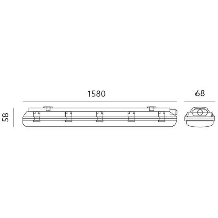 Technické zářivkové svítidlo 1xG13/230V IP65 + LED Zářivková trubice se senzorem Philips MASTER T8 G13/24W