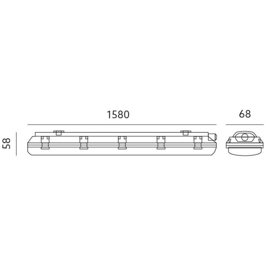 Technické zářivkové svítidlo 1xG13/230V IP65 + LED Zářivková trubice se senzorem Philips MASTER T8 G13/24W