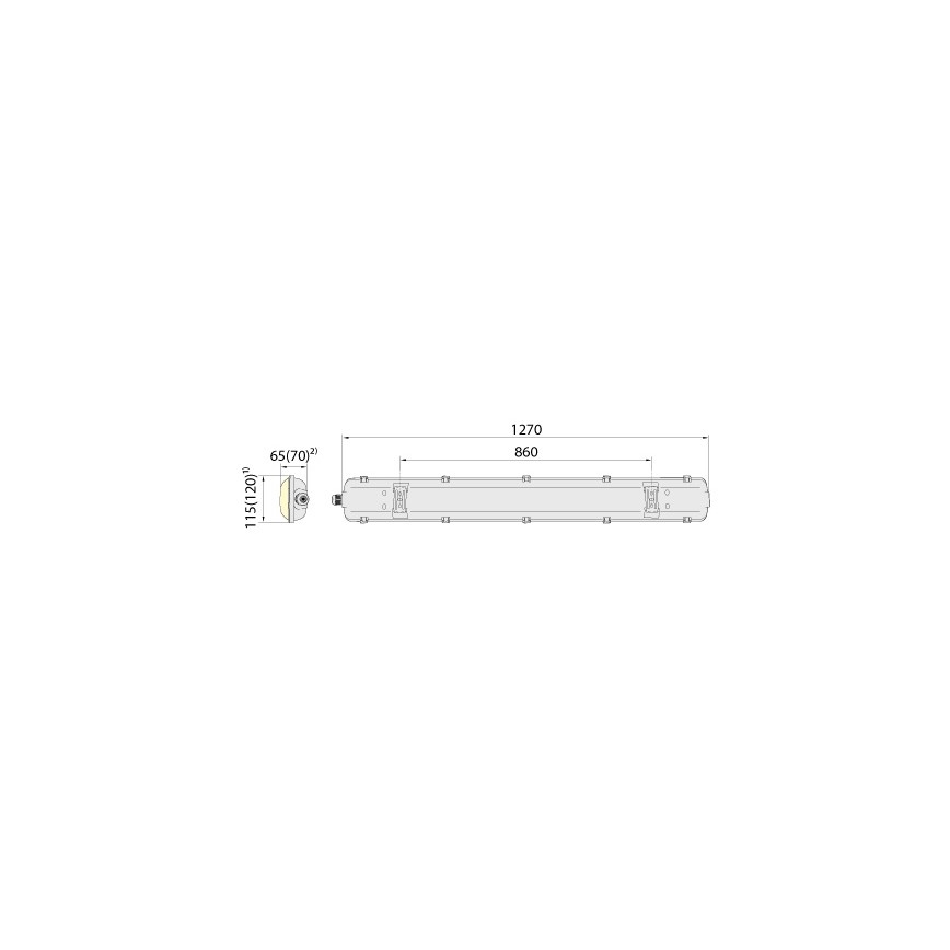 Technické zářivkové svítidlo 2xG13/18W/230V IP65 1270mm
