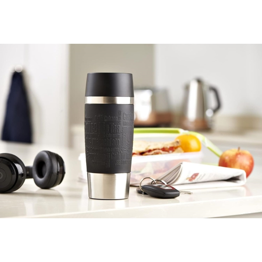 Tefal - Cestovní hrnek 360 ml TRAVEL MUG nerez/černá