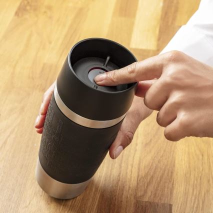 Tefal - Cestovní hrnek 360 ml TRAVEL MUG nerez/černá