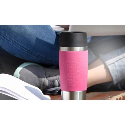 Tefal - Cestovní hrnek 360 ml TRAVEL MUG nerez/růžová