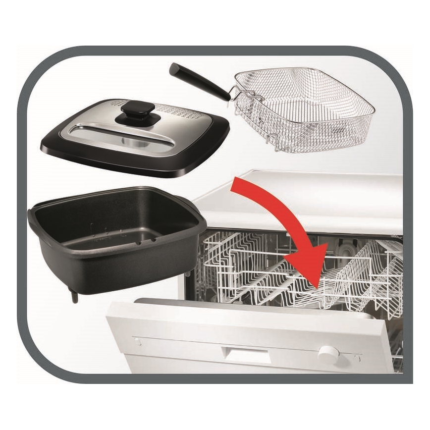 Tefal - Fritéza 2 l VERSALION DE LUXE 7v1 1600W/230V černá