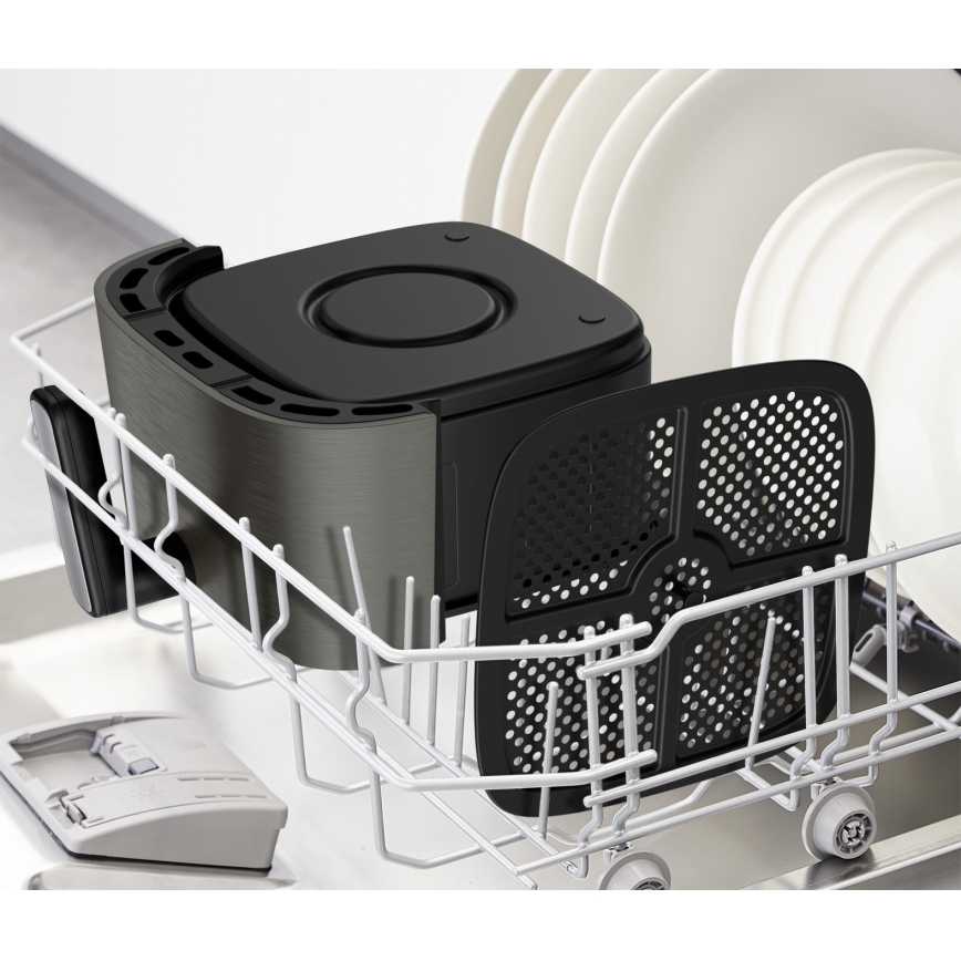 Tefal - Horkovzdušná fritéza 5 l EASY FRY SILENCE COAL 1400-1670W/230V