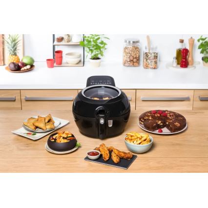 Tefal - Horkovzdušná fritéza ACTIFRY GENIUS DUAL MOTION 1,2l 1350W/230V černá
