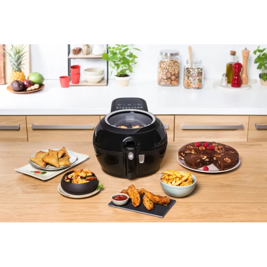 Tefal - Horkovzdušná fritéza ACTIFRY GENIUS DUAL MOTION 1,2l 1350W/230V černá