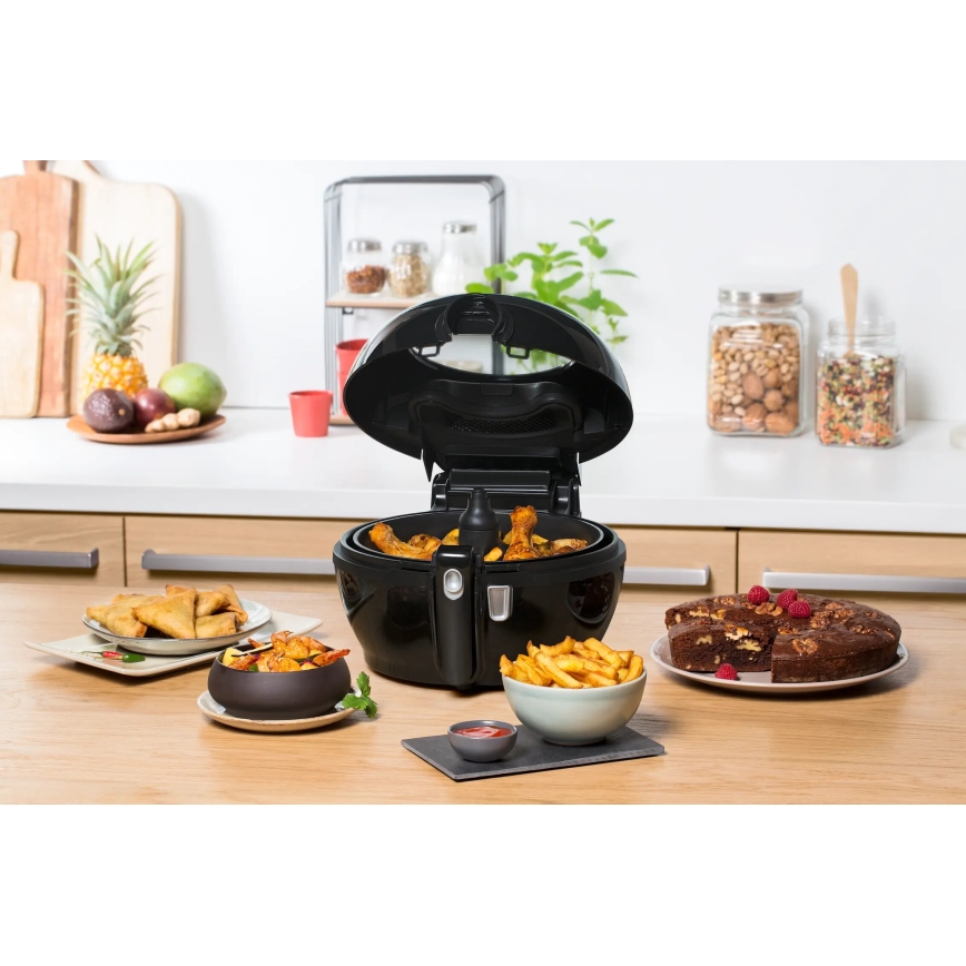 Tefal - Horkovzdušná fritéza ACTIFRY GENIUS DUAL MOTION 1,2l 1350W/230V černá