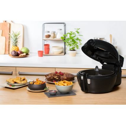 Tefal - Horkovzdušná fritéza ACTIFRY GENIUS DUAL MOTION 1,2l 1350W/230V černá