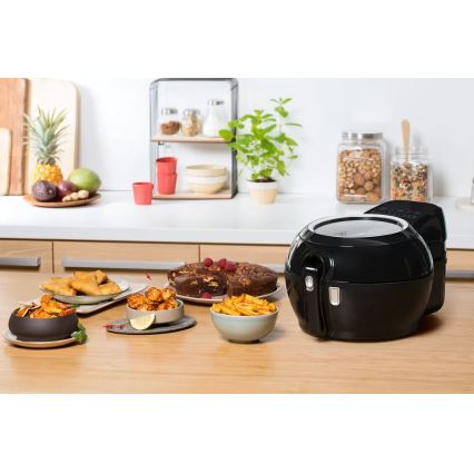 Tefal - Horkovzdušná fritéza ACTIFRY GENIUS DUAL MOTION 1,2l 1350W/230V černá