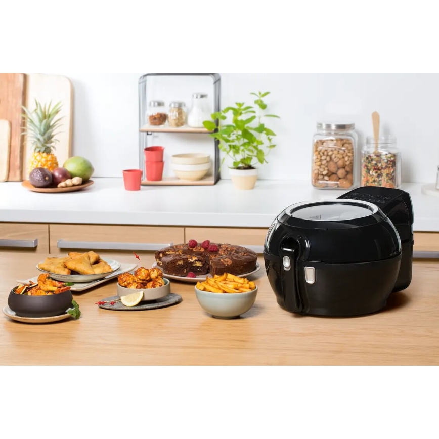 Tefal - Horkovzdušná fritéza ACTIFRY GENIUS DUAL MOTION 1,2l 1350W/230V černá