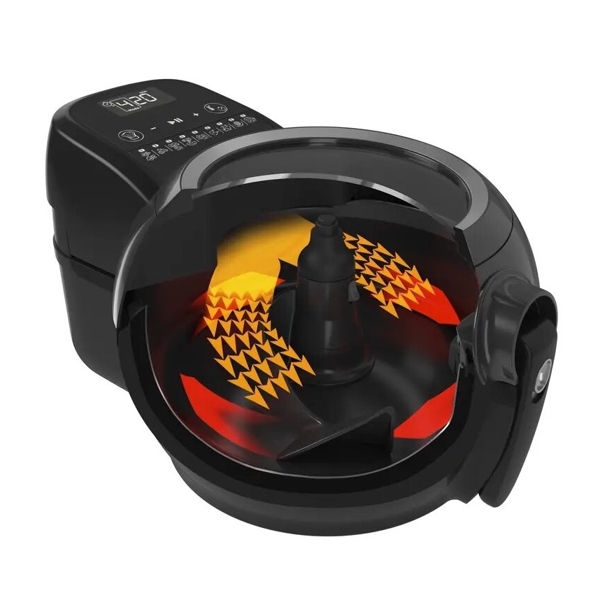Tefal - Horkovzdušná fritéza ACTIFRY GENIUS DUAL MOTION 1,2l 1350W/230V černá