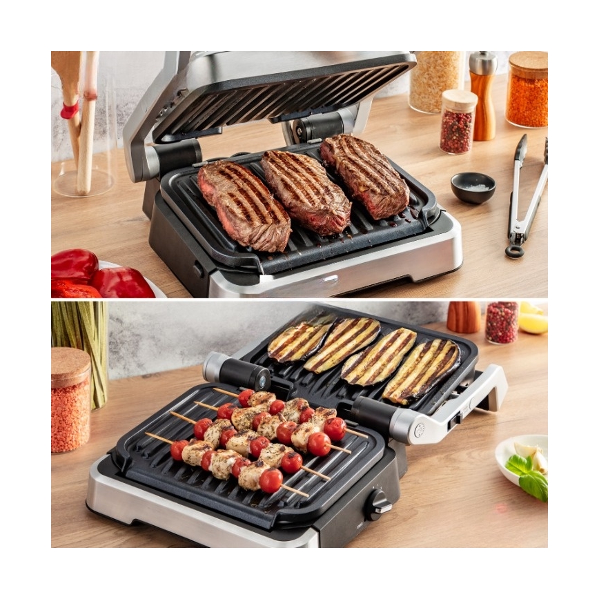 Tefal - Kontaktní gril OPTIGRILL 2v1 2100W/230V nerez