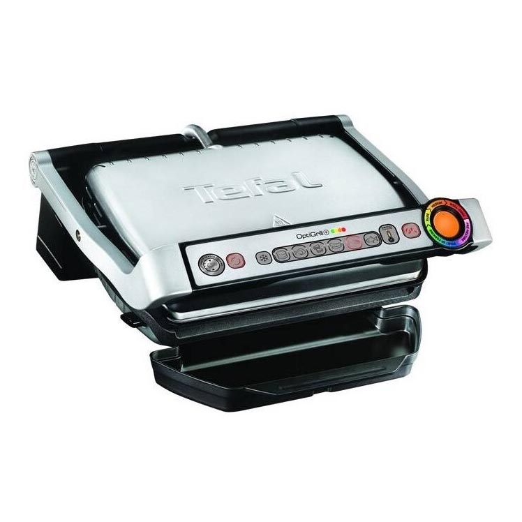 Tefal - Kontaktní gril OPTIGRILL+ INOX WAFFLES 2000W/230V černá/chrom