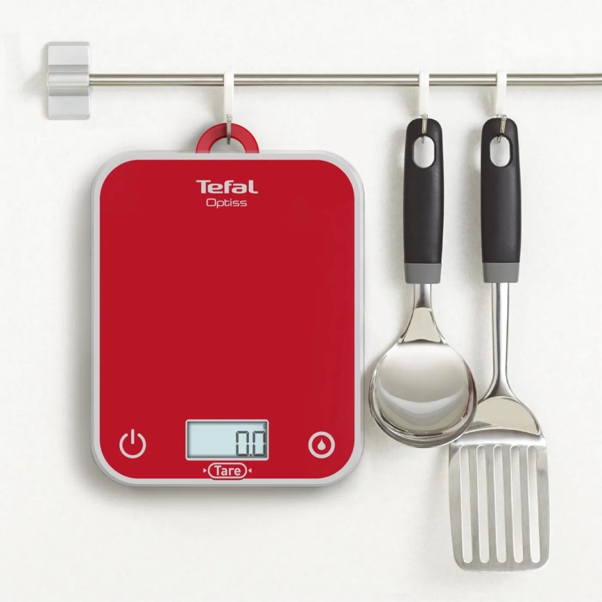 Tefal - Kuchyňská váha OPTISS 2xAAA červená
