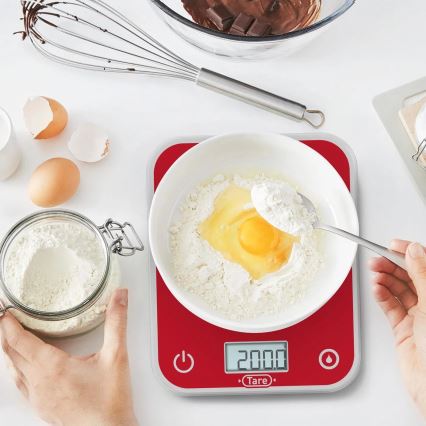 Tefal - Kuchyňská váha OPTISS 2xAAA červená