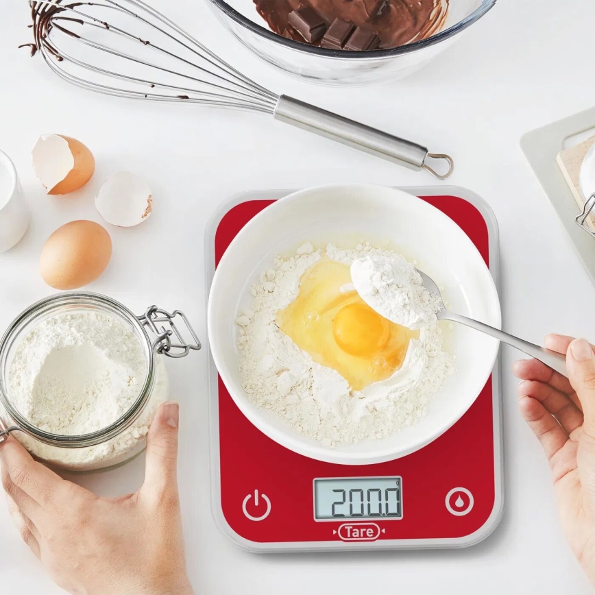 Tefal - Kuchyňská váha OPTISS 2xAAA červená