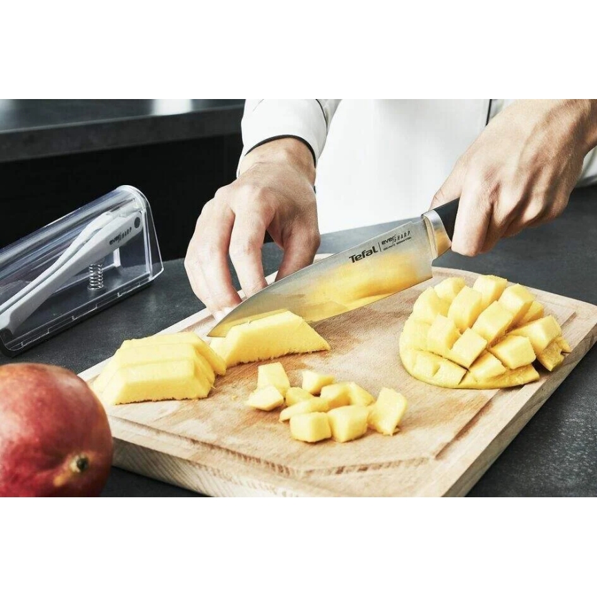 Tefal - Kuchyňský nůž EVER SHARP 16,5 cm lesklý chrom/černá