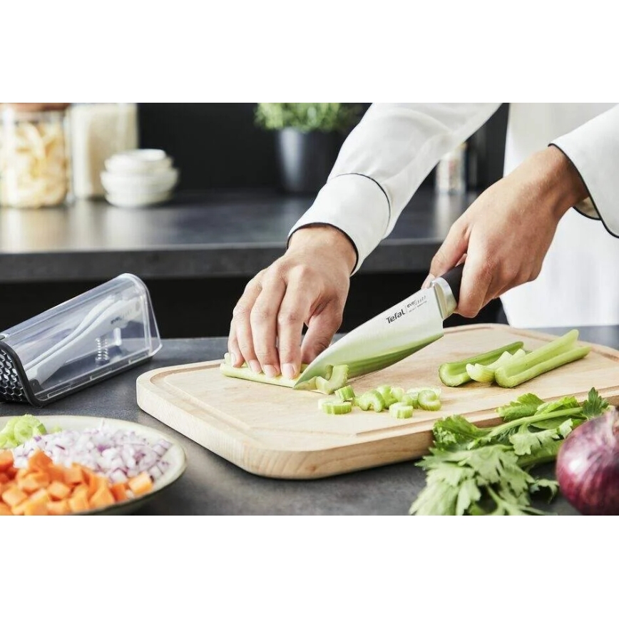 Tefal - Kuchyňský nůž EVER SHARP 16,5 cm lesklý chrom/černá