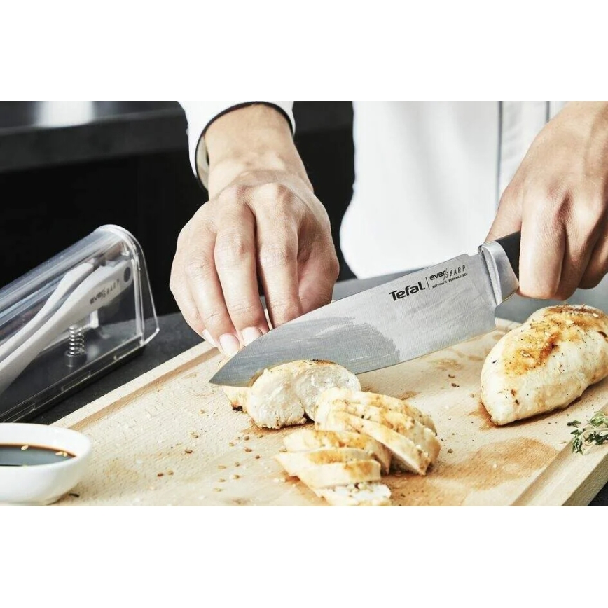 Tefal - Kuchyňský nůž EVER SHARP 16,5 cm lesklý chrom/černá