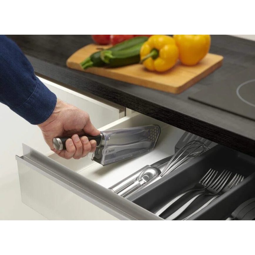 Tefal - Kuchyňský nůž EVER SHARP 16,5 cm lesklý chrom/černá