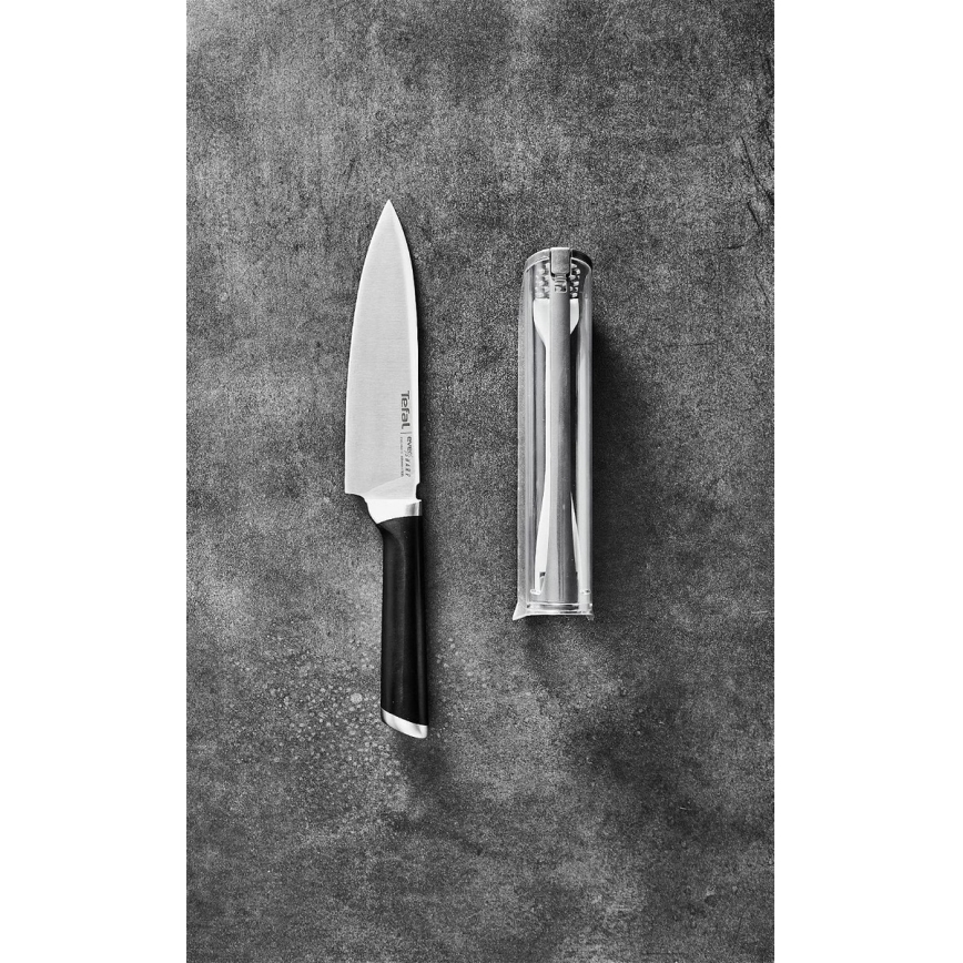 Tefal - Kuchyňský nůž EVER SHARP 16,5 cm lesklý chrom/černá