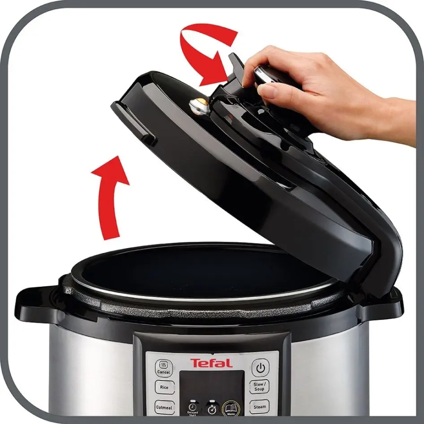 Tefal - Multifunkční elektrický tlakový hrnec ALL IN ONE POT 1100W/230V matný chrom/černá