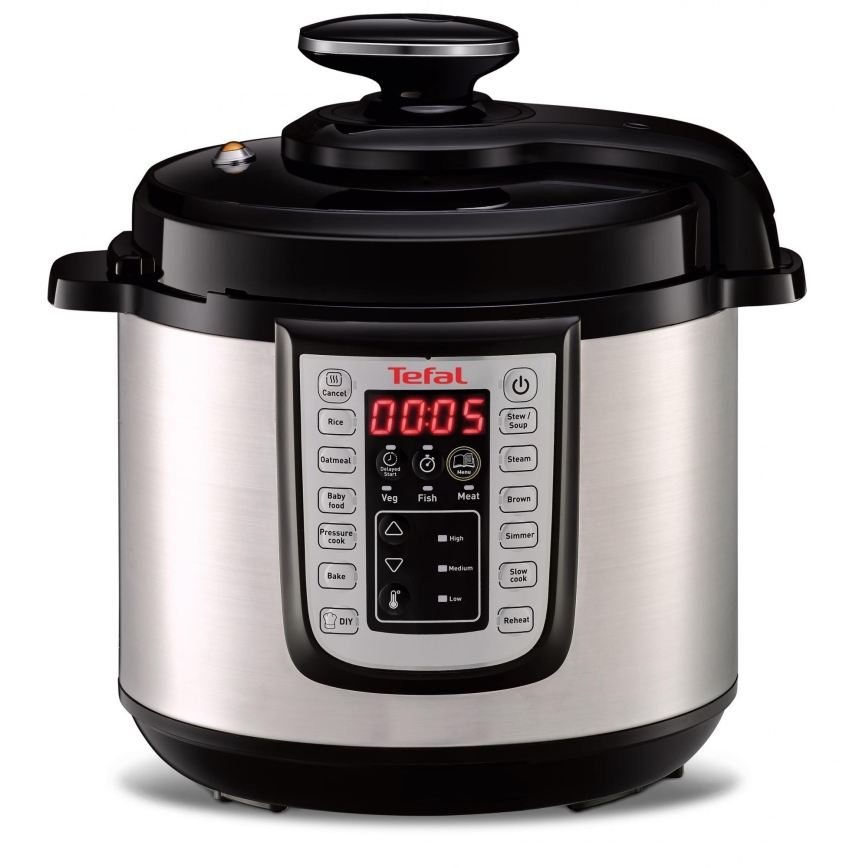 Tefal - Multifunkční elektrický tlakový hrnec ALL IN ONE POT 1100W/230V matný chrom/černá