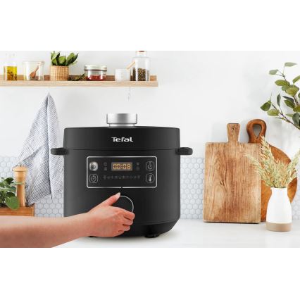 Tefal - Multifunkční elektrický hrnec TURBO CUISINE 4,8 l 1090W/230V černá