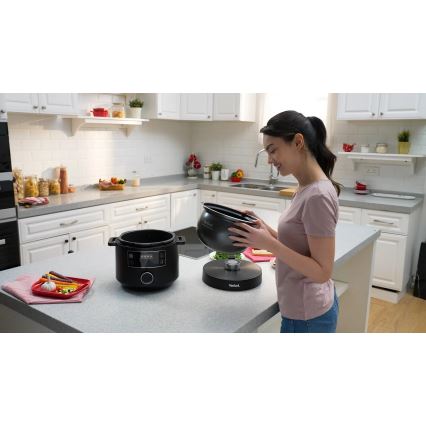 Tefal - Multifunkční elektrický hrnec TURBO CUISINE 4,8 l 1090W/230V černá