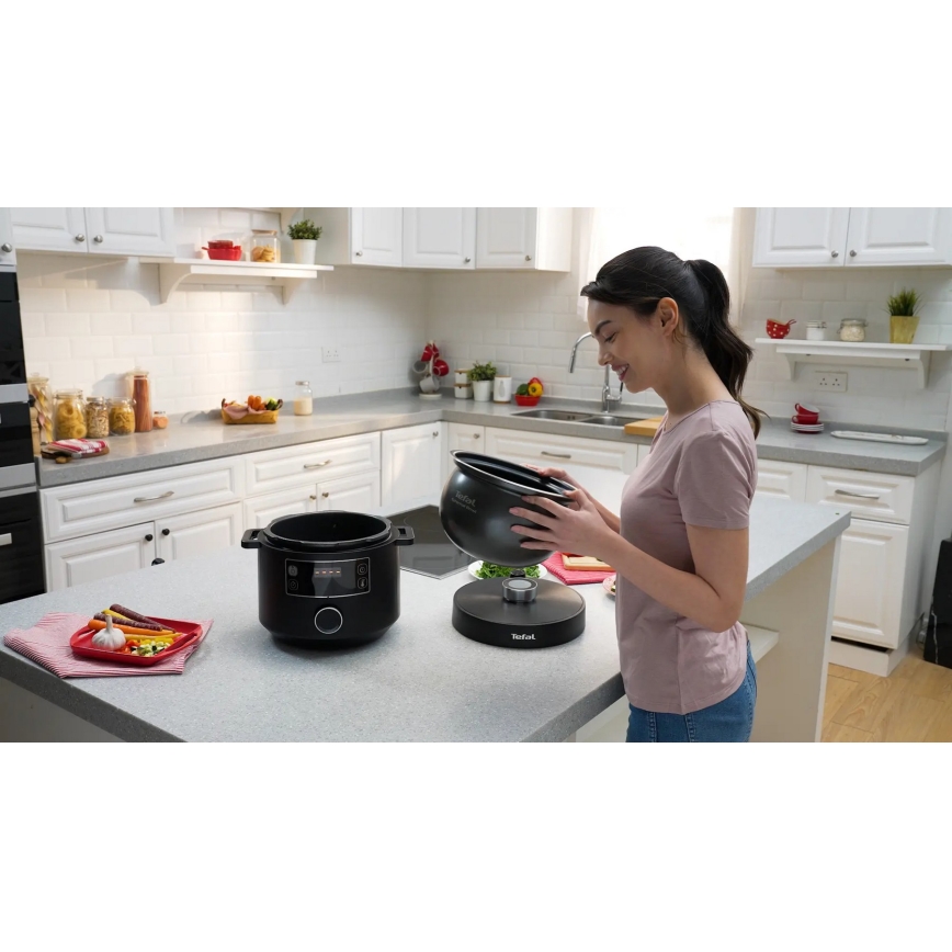 Tefal - Multifunkční elektrický hrnec TURBO CUISINE 4,8 l 1090W/230V černá