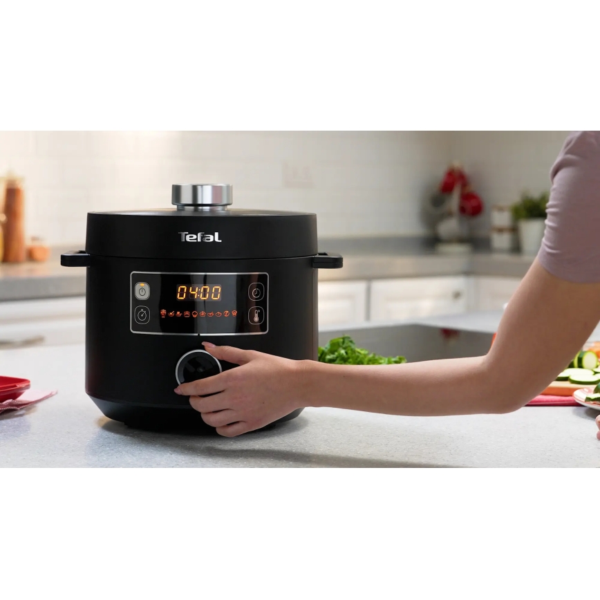 Tefal - Multifunkční elektrický hrnec TURBO CUISINE 4,8 l 1090W/230V černá
