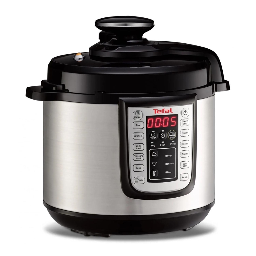Tefal - Multifunkční elektrický tlakový hrnec ALL IN ONE POT 1100W/230V matný chrom/černá