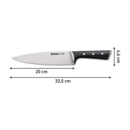 Tefal - Nerezový nůž chef ICE FORCE 20 cm lesklý chrom/černá