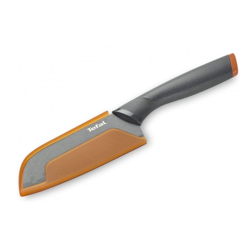 Tefal - Nerezový nůž santoku FRESH KITCHEN 12 cm šedá/oranžová