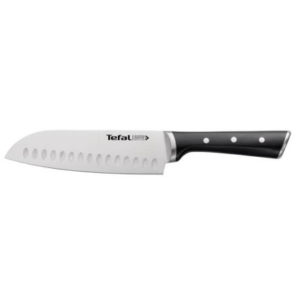 Tefal - Nerezový nůž santoku ICE FORCE 18 cm lesklý chrom/černá