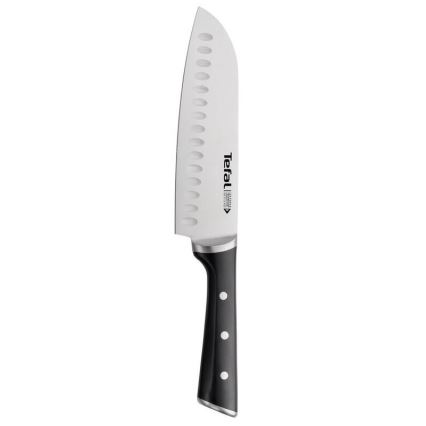 Tefal - Nerezový nůž santoku ICE FORCE 18 cm lesklý chrom/černá