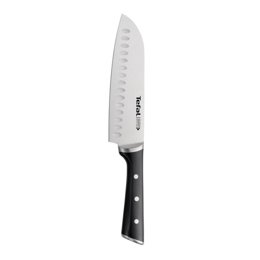 Tefal - Nerezový nůž santoku ICE FORCE 18 cm lesklý chrom/černá