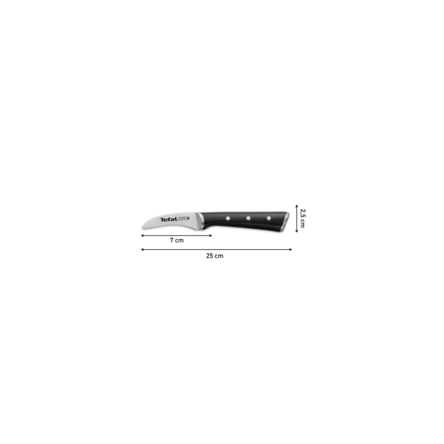 Tefal - Nerezový nůž vykrajovací ICE FORCE 7 cm lesklý chrom/černá